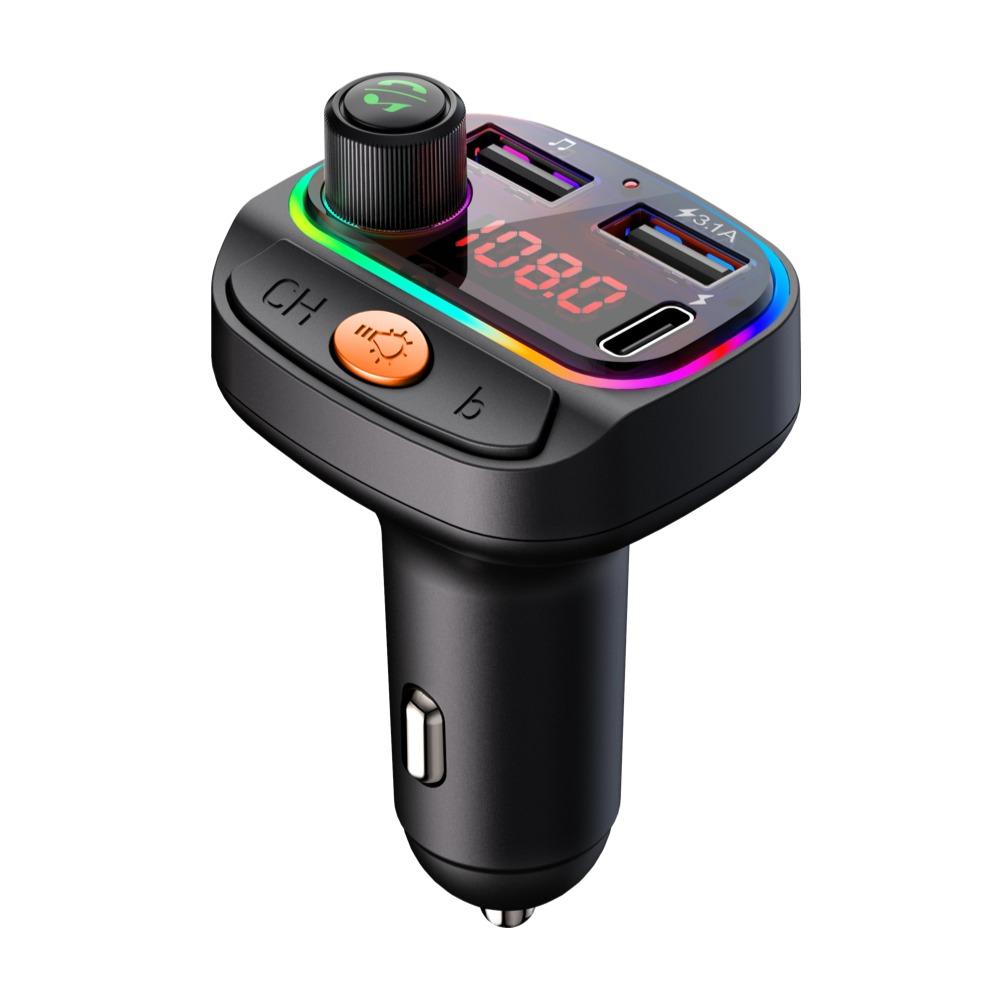 Car BT Fm Transmitter, Wireless Mp3 Player, Handsfree Call, USB a Type-C Phone Charger, Mp3 Music Player Car Adapter