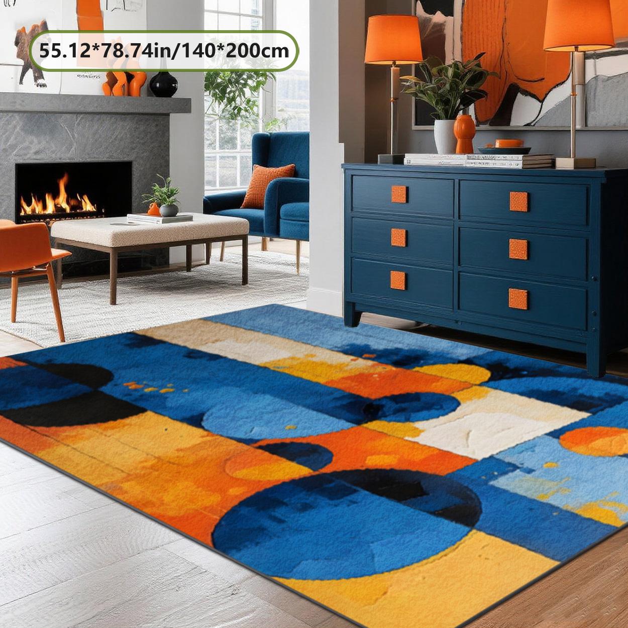 Velvet soft and comfortable patterned printed carpet, suitable for multiple scenarios, available in various sizes, soft and non-shedding, Modern Abstract Rug, Modern Geometric Rug, Home Decor Rugs, Boho Graphic Rug, Contemporary Rugs