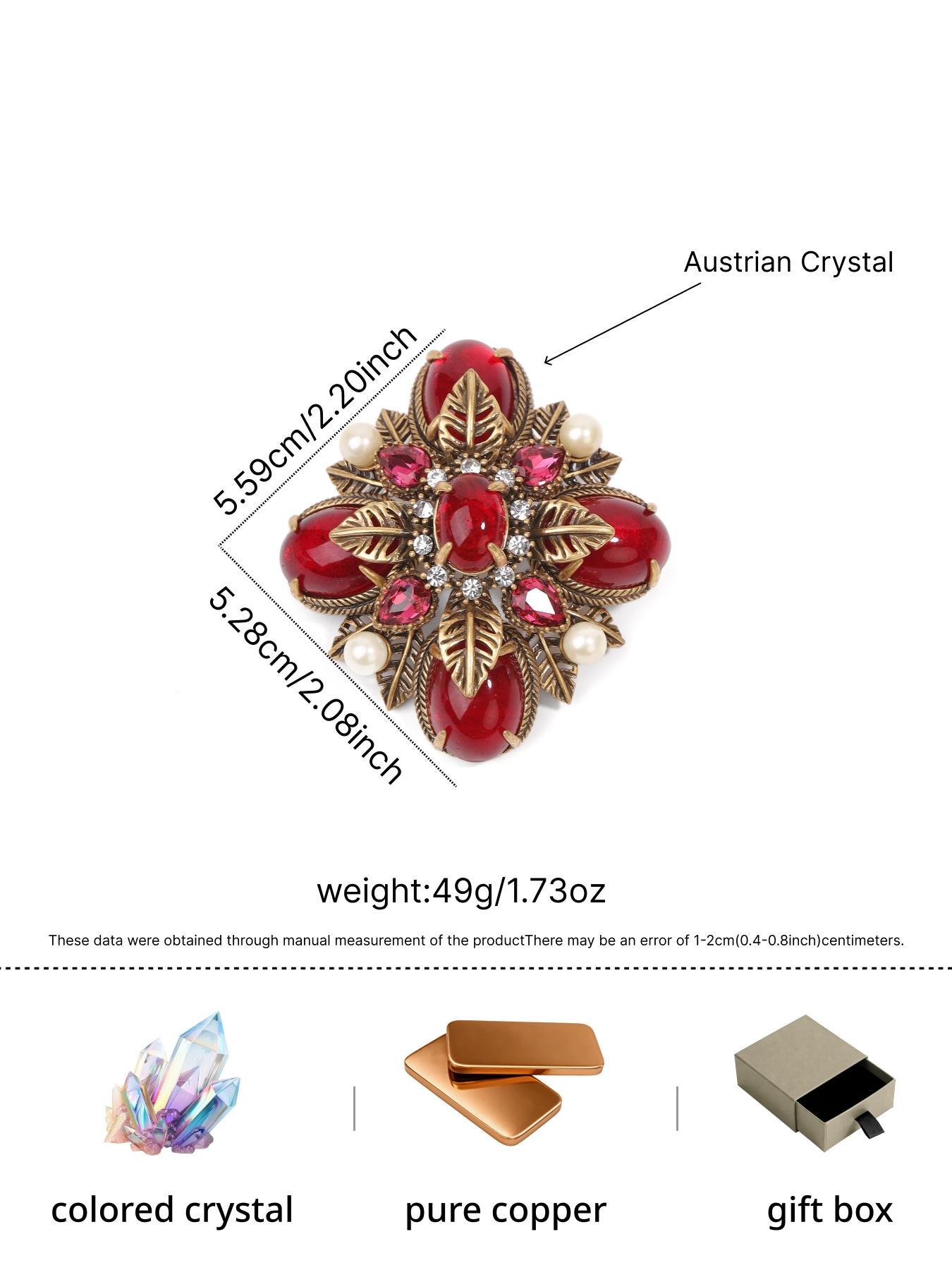 A vintage floral brooch made of fashionable red agate, diamonds, and pearls, suitable for daily wear, vacation dates, and other occasions, and also a delightful and exquisite small gift.