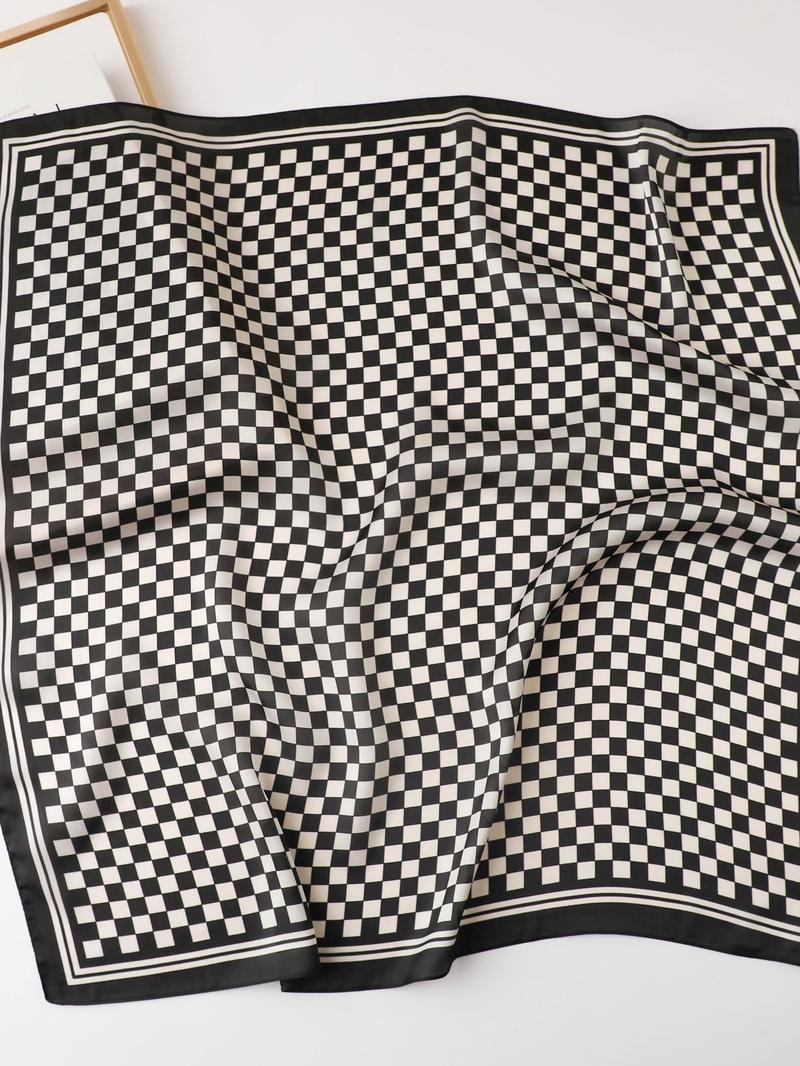 Women's Fashionable Plaid Pattern Scarf, Checkered Scarf, Casual Soft Comfortable Shawl for Daily Wear, Fashion Accessories for Women & Girls