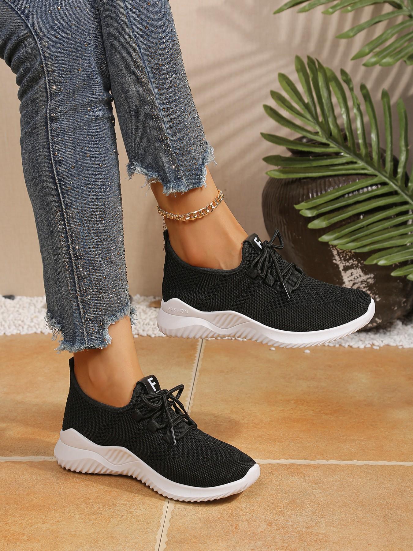 Ultra-Light Breathable Knit Sports Shoes for Women, Anti-Slip Soft Sole Casual Shoes, Daily Commute Lazy Sports Shoes, Round Toe Sneakers, Lightweight Breathable Sneakers