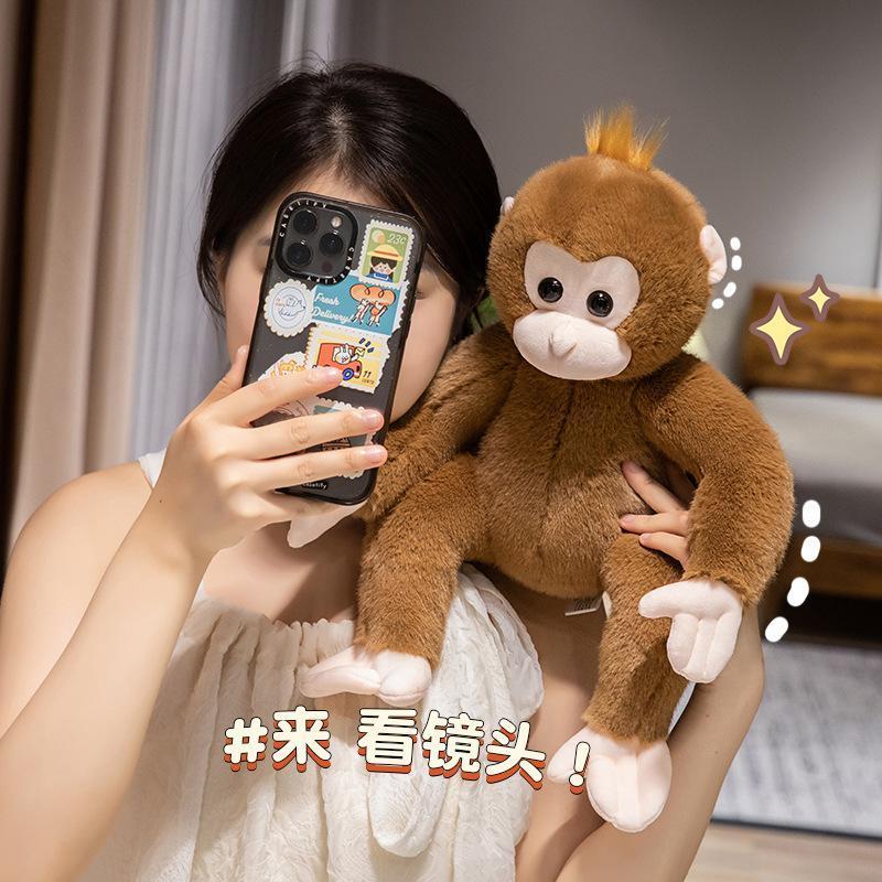 40cm-80cm Big Size Lovely Lifelike Sitting Monkey Plush Toys Soft Stuffed Monkey Doll Cute Animal Doll For Children Home Decor