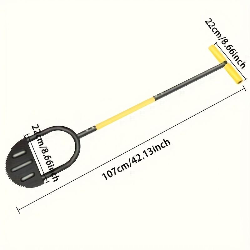 Manual Trimming Shovel with Handle, Semi-Circular Lawn Edging Tool, Serrated Hand Lawn Edging Tool for Step Trimming, 1pc Gardening Tool, Lawn Edger Tool