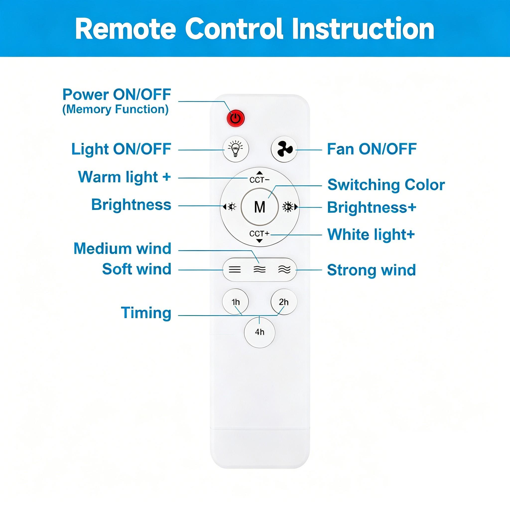 Plug-in Ceiling Fan Light with Remote Control, Pure Copper DC Motor, Variable-Speed Energy-Saving Quiet Operation with Adjustable Lighting and Timer Function, Home Decor Lighting, Atmosphere Lighting