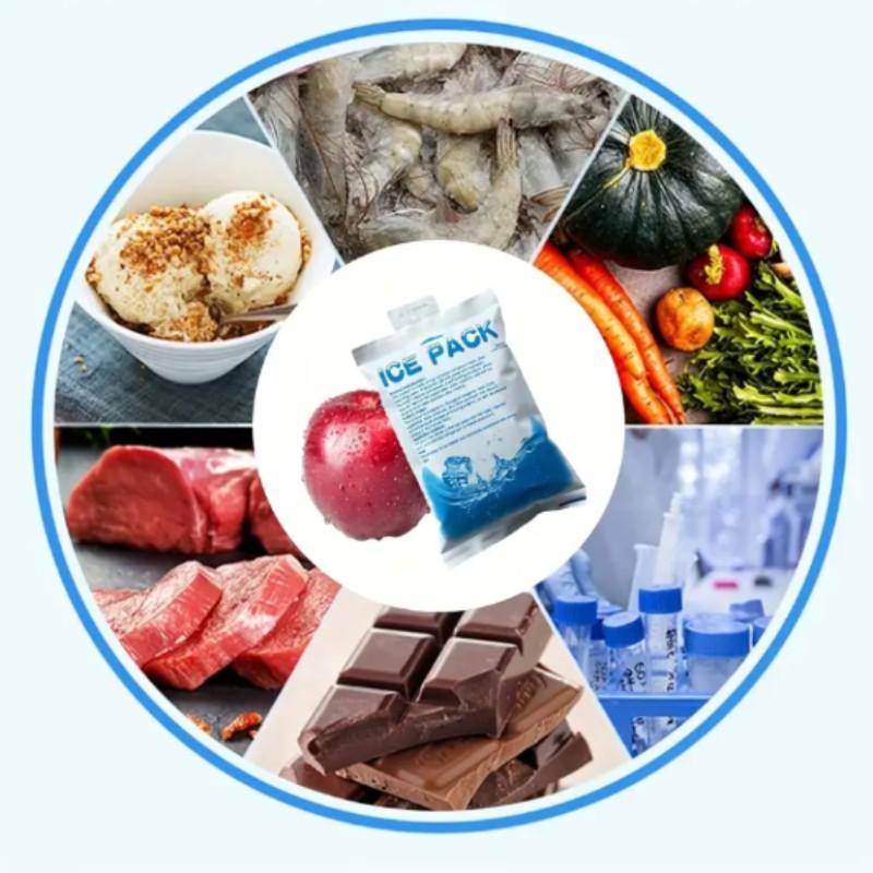 Reusable Ice Bags Set of 100, Leakproof Water Gel Packets, Keep Food Fresh Outdoor, Cooling Drinks, Pe Material