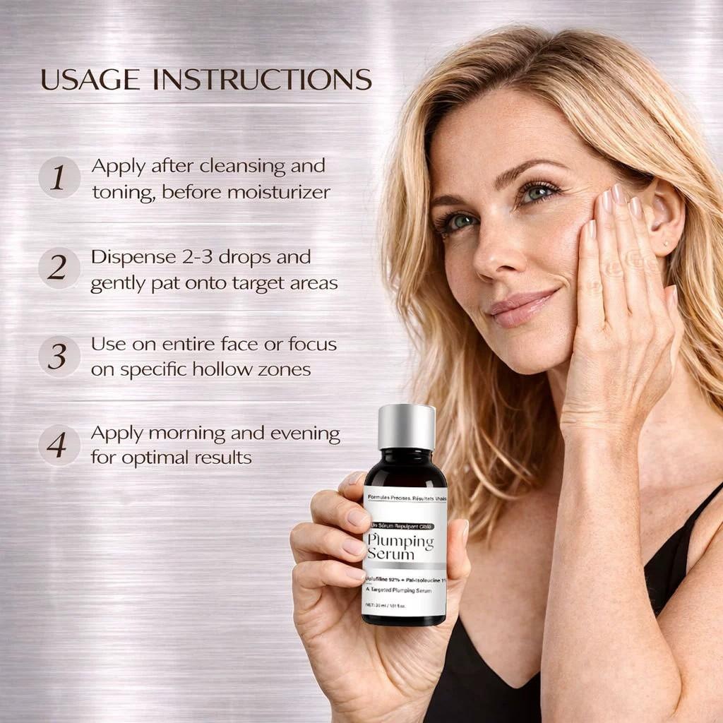 1 pcs Targeted Plumping Serum—Volufiline 92%+Pal -Isoleucine 1% Face Serum ，Reduced the Look of Aging ,Smoothes Wrinkles