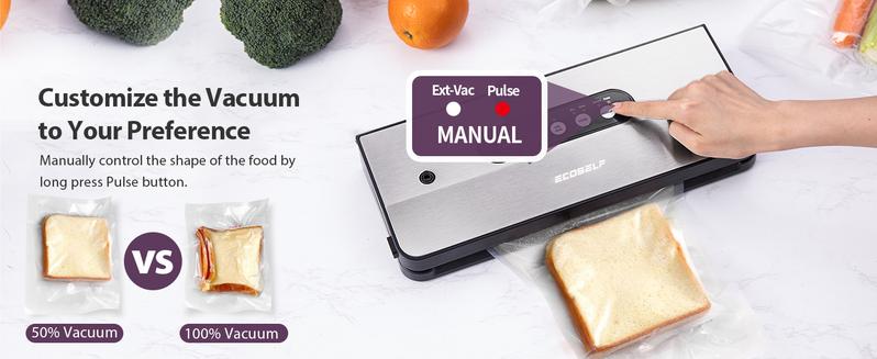 Vacuum Sealer Machine, with 8-in-1 Function& Detachable Tray& Cutter& 10 Bags, Food Vacuum Sealer Saver Machine for Food Storage & Sous Vide,Automatic Sealing Machine,EXT-VAC,Stainless Steel Vacuum Sealer Machine, with 8-in-1 Function& Detachable Tray& Cutter& 10 Bags, Food Vacuum Sealer Saver Machine for Food Storage & Sous Vide,Automatic Sealing Machine,EXT-VAC,Stainless Steel