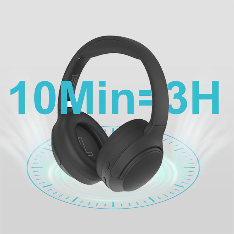 FoFun Multifunctional NC50 Hybrid ANC Wireless Headphones, Built-in Mic, Low Latency,Be aware of safety mode,Custom EQ, Over-Ear, Android/iPhone