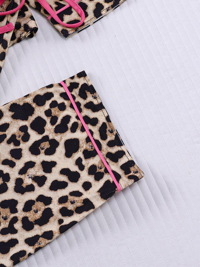 2-piece set full of brown and yellow leopard print long sleeved pants, soft and comfortable, skin friendly and smooth top, small pocket button closure, butterfly bow adjustable waistband, suitable for all seasons home, casual wear, pajamas 2-piece set full of brown and yellow leopard print long sleeved pants, soft and comfortable, skin friendly and smooth top, small pocket button closure, butterfly bow adjustable waistband, suitable for all seasons home, casual wear, pajamas