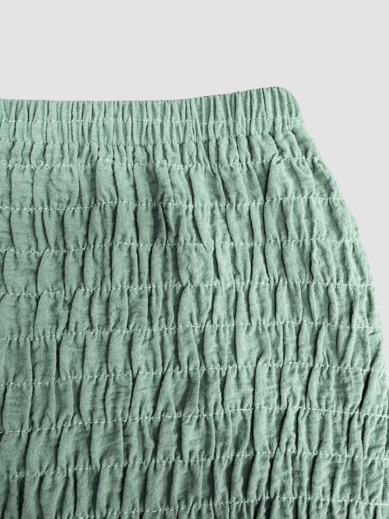 Sexy Style Tie Waist Crop Top Flounce Flared Sleeve + Pleated Skirt Set, Perfect for Fashion Women Parties & Dates, Outfits