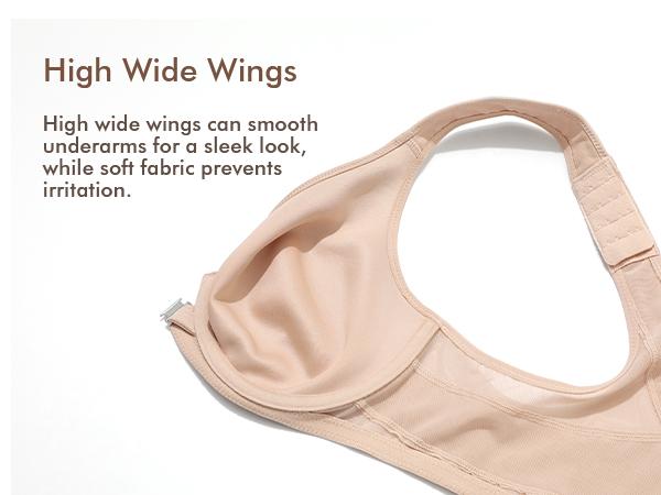 DELIMIRA Women's Front Closure Bras Posture Full Coverage Plus Size Underwire Unlined Back Support Plunge Seamless Bra B-H