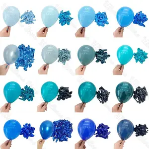 10/20/30Pcs Blue Birthday Balloons 5/10/12/18inch Metal Blue Navy Baby Blue Latex Balloon for Baby Shower Birthday Wedding Decor