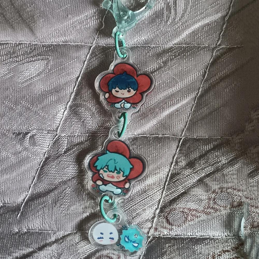 Anime Alien Stage Ivan Till Cosplay Keychain Cartoon Kawaii Backpack Pendant Acrylic Key Chain Fashan Keyring Accessories