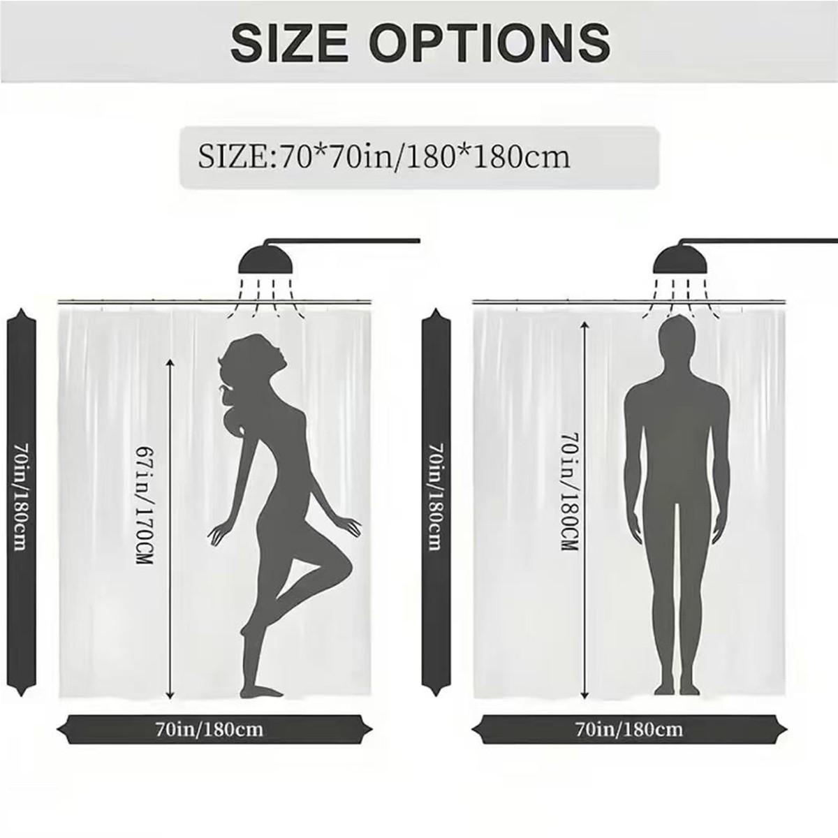 Abstract Shower Curtain, Modern Bathroom Decor, No Drilling, 12 Hooks, Multifunctional Bath Divider, Gift Idea