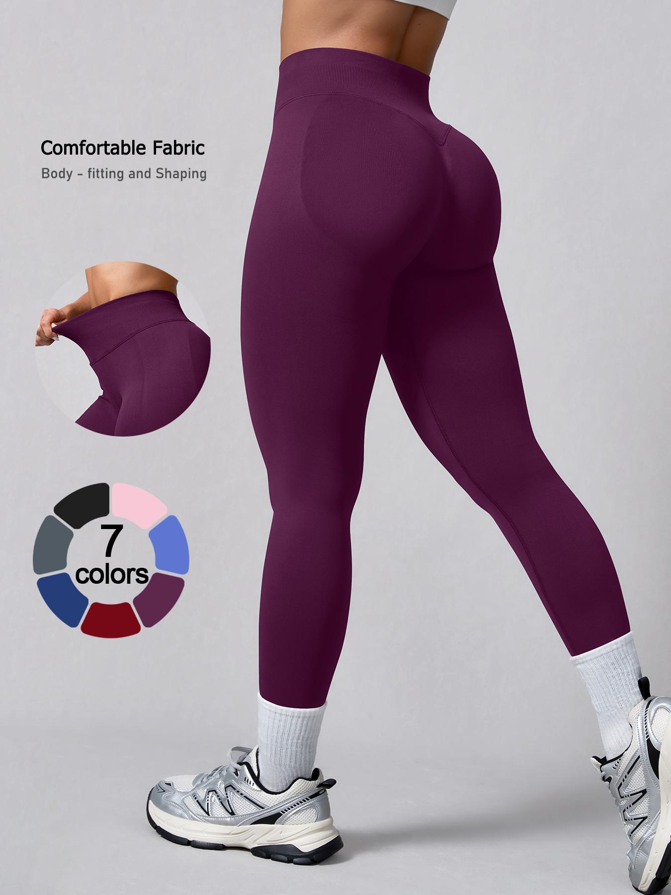 Women's Seamless High-Waisted Sporty Leggings, Gym Fitness Leggings, Tight-Fitting Knit Fabric, Butt-Lifting Yoga Pants for All Seasons, Seamless Workout Leggings