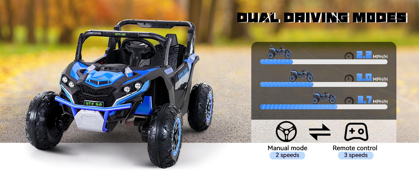 EM-KC03)2 Seater Kids Ride on Car, Electric 4WD Off-Road UTV Truck, 7Ah Large Battery Kids Electric Car with Remote Control, Safety Belt, Horn, Music, and Lights for Kids Aged 3-8 Years Blue EM-KC03)2 Seater Kids Ride on Car, Electric 4WD Off-Road UTV Truck, 7Ah Large Battery Kids Electric Car with Remote Control, Safety Belt, Horn, Music, and Lights for Kids Aged 3-8 Years Blue