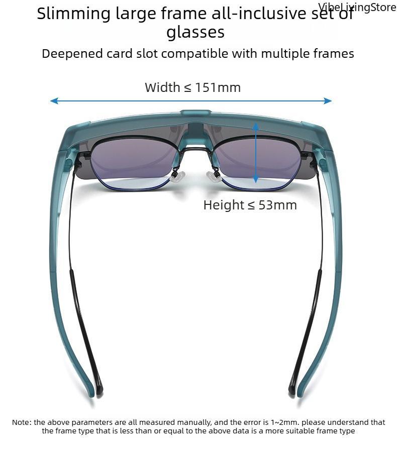 Fit-Over Clip-On Sunglasses, 2-in-1 Combo UV400 Protection Windproof Anti-Glare Sports Glasses