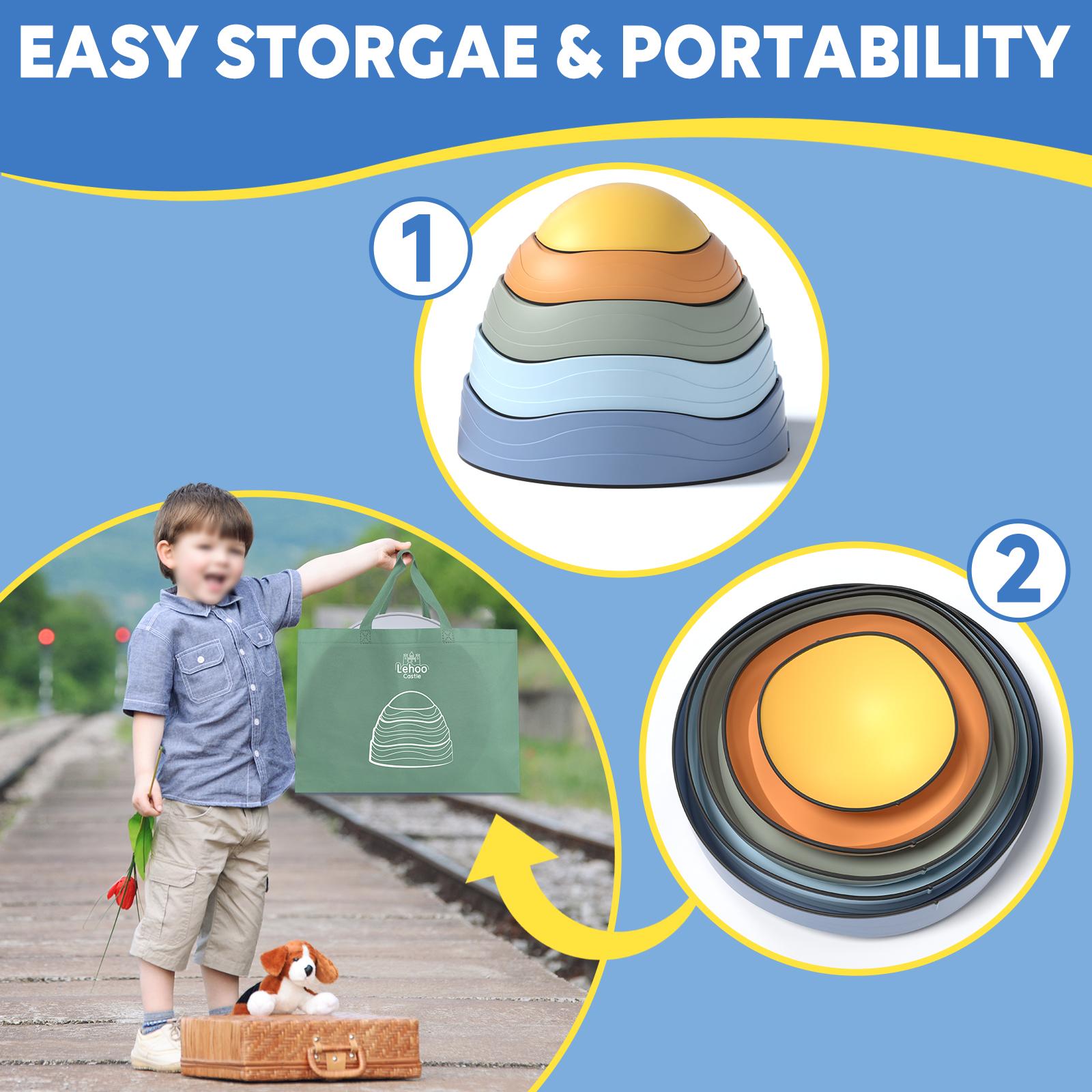 Lehoo Castle Stepping Stones for Kids, Non-Slip Stepping Stones, Indoor & Outdoor Toys, Obstacle Course, Sensory Balance Stepping Stones, outdoorfun