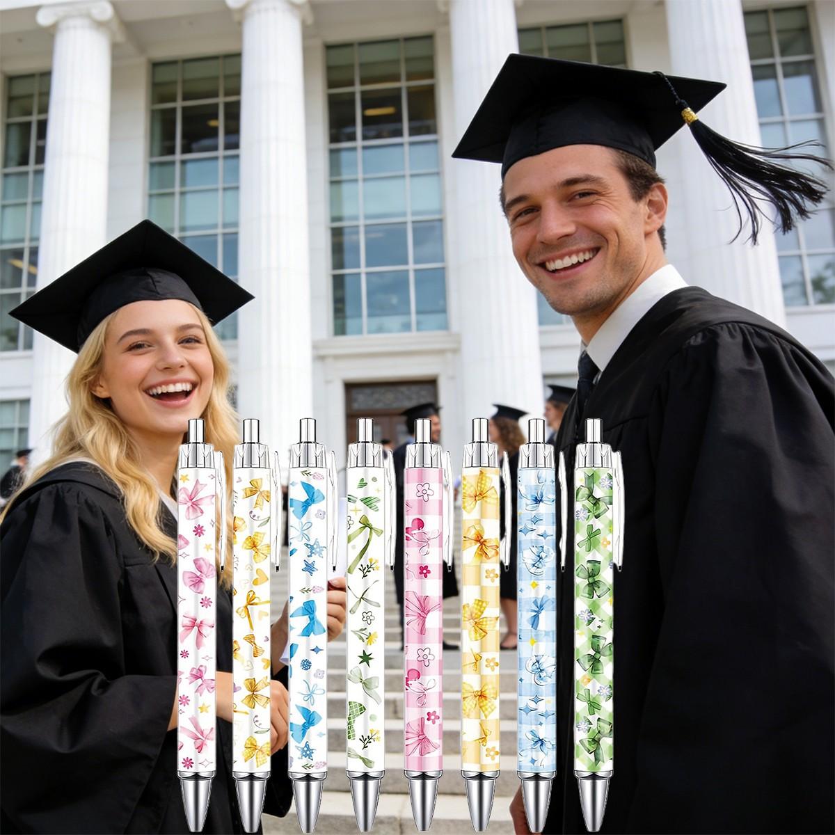 8/16/24 Pcs Flower Ballpoint Pens, Floral Pens Bulk, Floral Birthday Party Favors for Women, Black Ink Flower Fine Point, Smooth Writing Pens, Journaling Gifts Office School Teacher Coworker Supplies