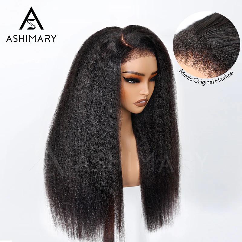 4C Hairline Wigs - New Born Kinky Straight 4x6 Lace Closure with Realistic Hairline Human Hair Wig with Natural 4C Edges