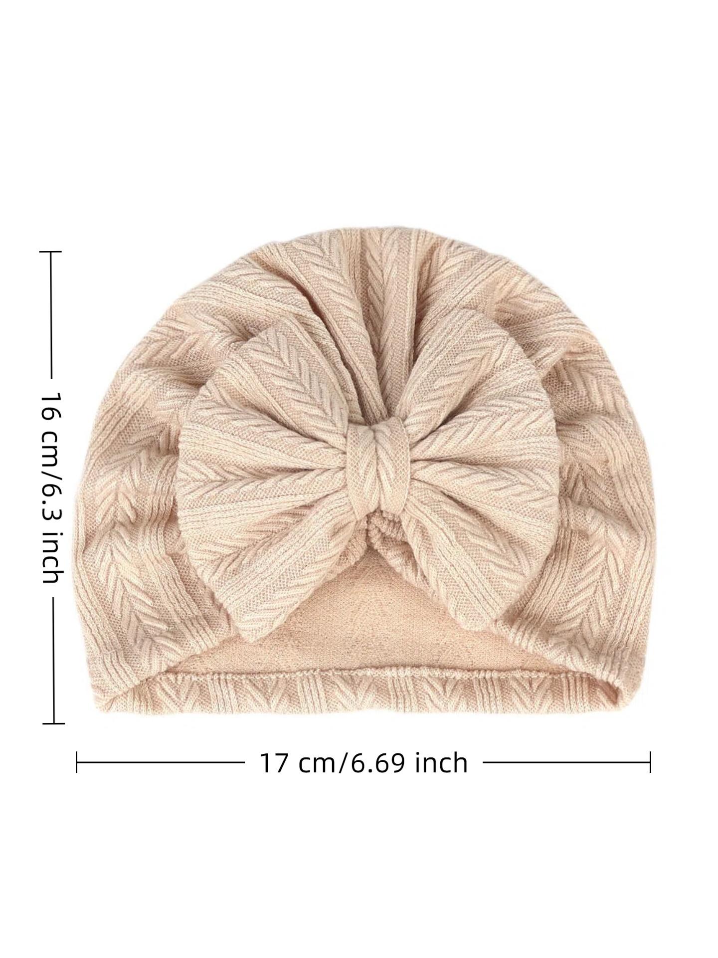 Super Soft Solid Color Bow Baby Beanie, Warm & Breathable Newborn Hat, Cute Stretch Fit for All Seasons, Best