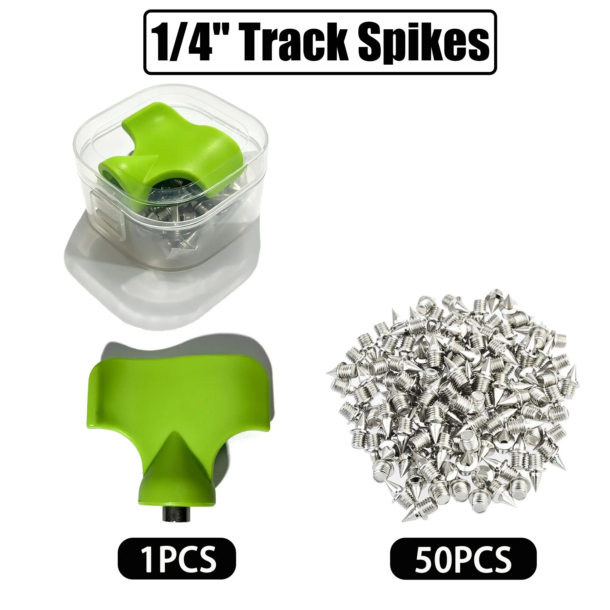 50pcs 1/4 Inch Steel Track Spikes, Wear Resistant Strong Grip, Running Shoe Replacements, Universal for Sprinting, Cross Country, Track & Field, Spikes for Track Shoes