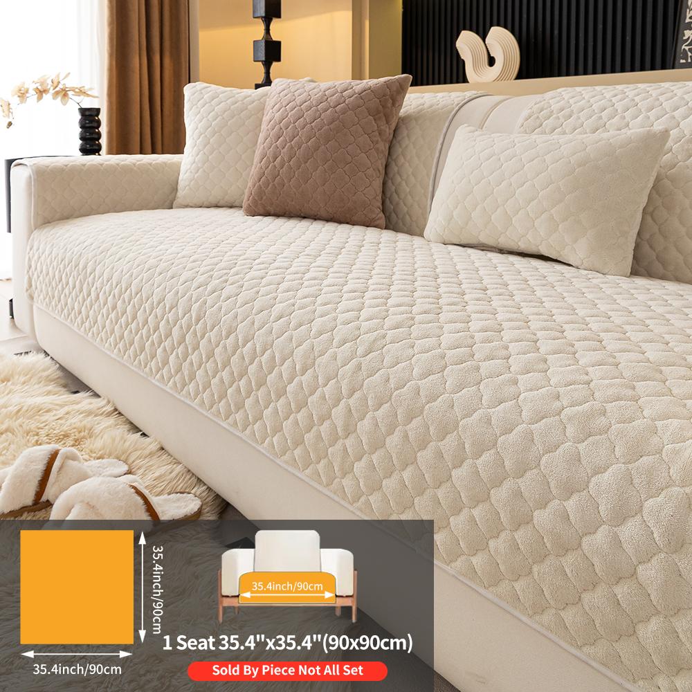 Plush Sofa Cover Set, Soft Sofa Protector, Anti-Slip Dustproof Pet-Friendly Furniture Protector, Washable Dog Bed, Home Decor Essential for 2-5 Seater Sofas