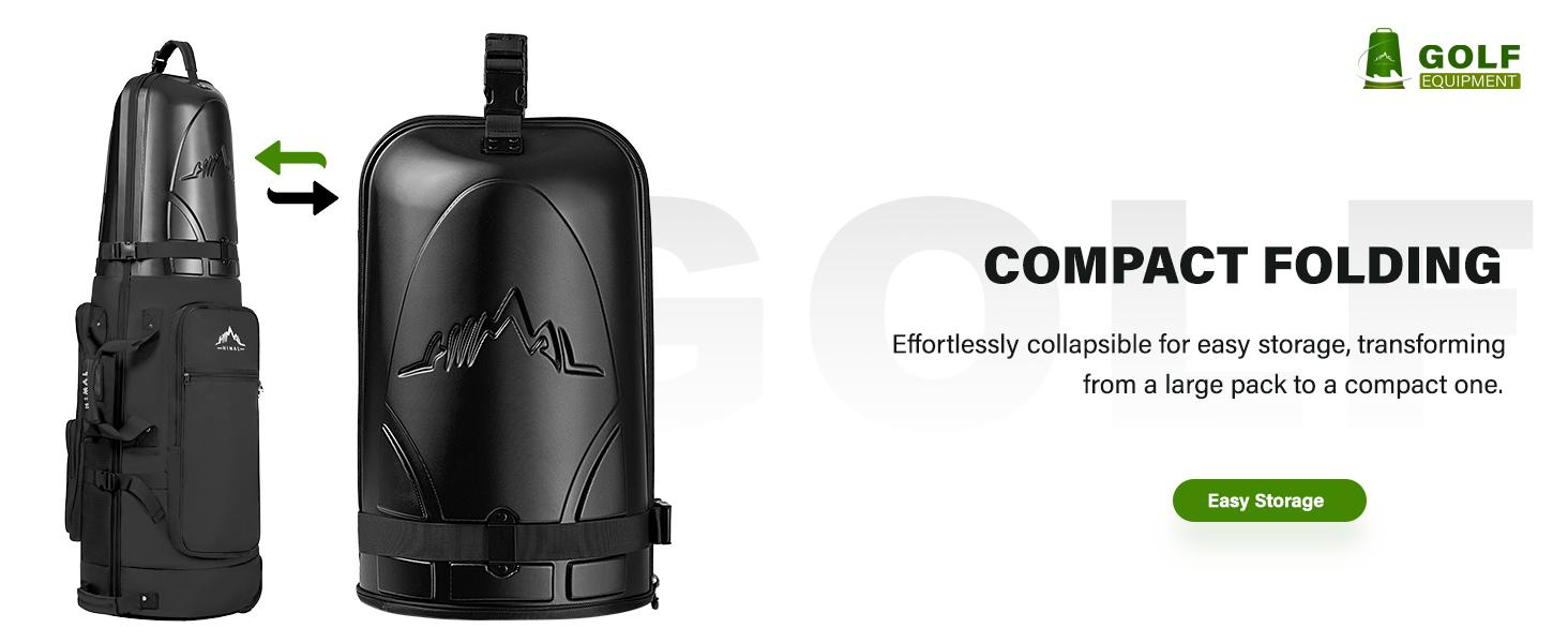 UNIHIMAL Golf Travel Bag with Hard Case Top, 1680D Heavy Duty Oxford Golf Club Travel Bags for Airlines with Wheels Easy to Maneuver