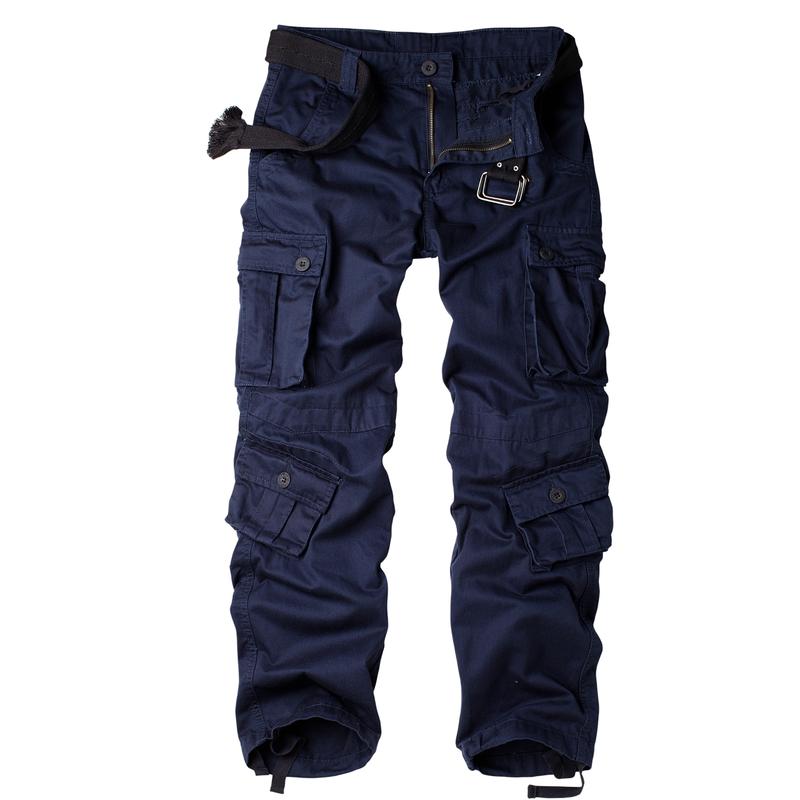 3357 Men's Cotton Cargo Pants With 8 Pockets Camo Pants Outdoor Cargo Work Pants(No Belt)