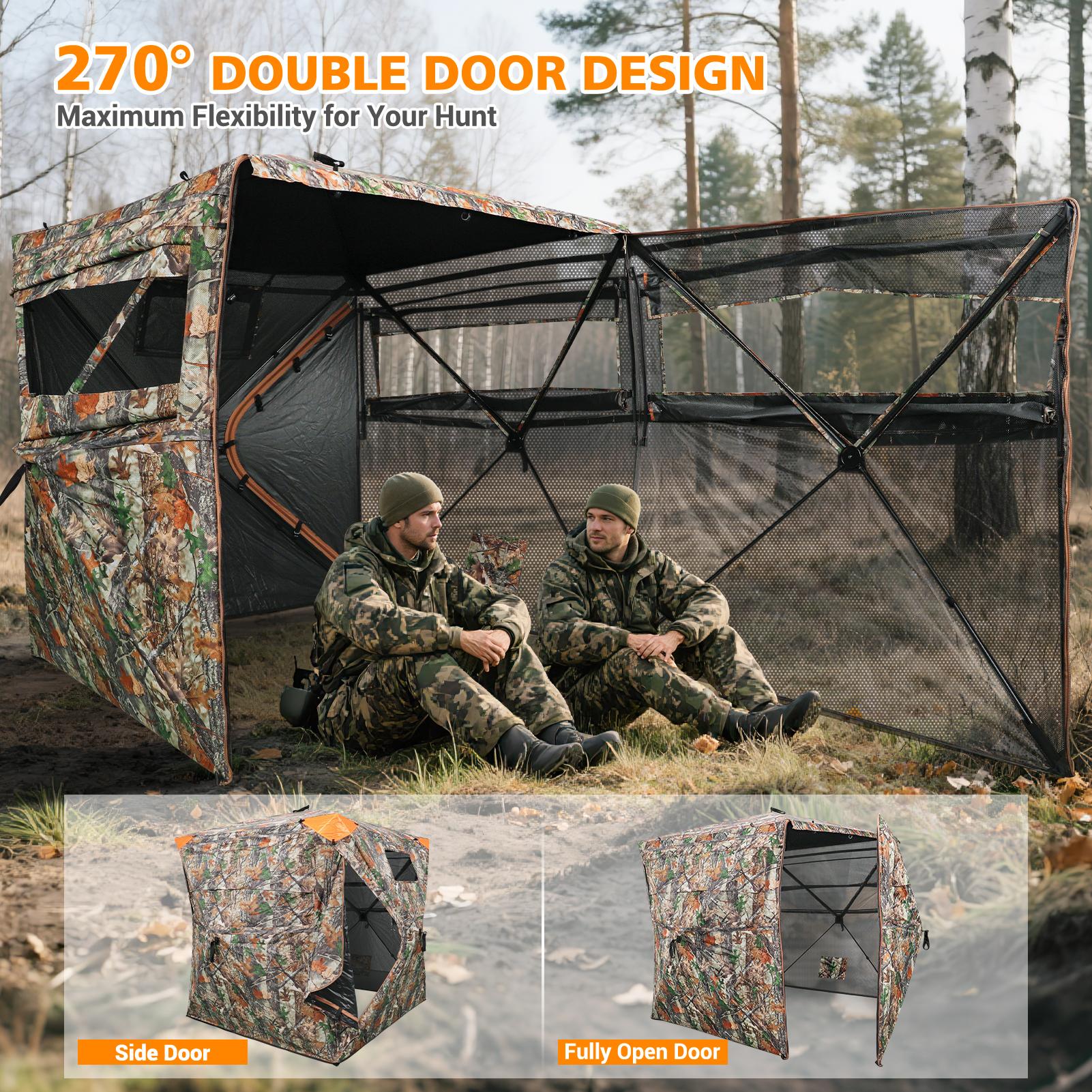 Bearbro Portable 270° /360° See Through Hunting Blind Pop-Up Ground Blind with Tie-downs & Carrying Bag for Deer, Duck and Turkey Hunting,New upgraded version, featuring 4 reflective triangular fabrics,TikTokshopBlackFriday Bearbro Portable 270° /360° See Through Hunting Blind Pop-Up Ground Blind with Tie-downs & Carrying Bag for Deer, Duck and Turkey Hunting,New upgraded version, featuring 4 reflective triangular fabrics,TikTokshopBlackFriday