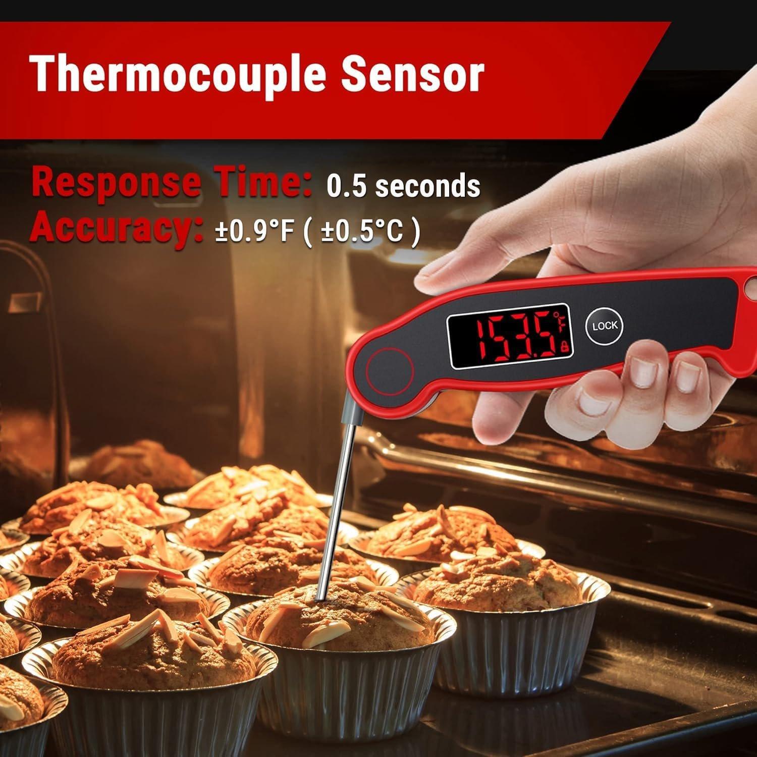TP19  Digital Meat Thermometer for Grilling with Ambidextrous Backlit & Thermocouple  Read Kitchen Cooking  Thermometer for Candy Oil BBQ  (Previously )
