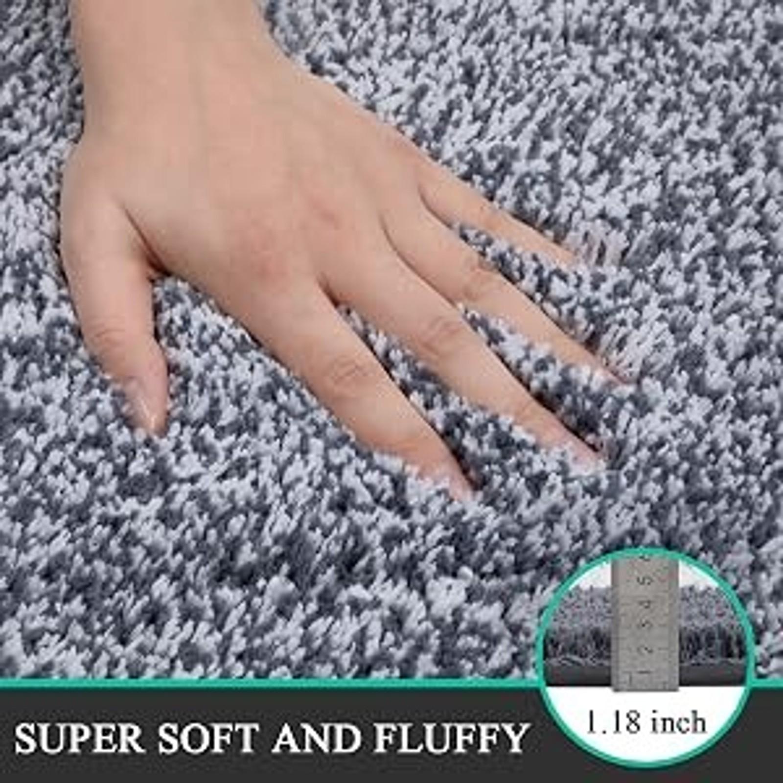 3 Piece Non Slip Washable Bathroom Rugs Set, Plush Absorbent Microfiber Bath Mat Shower Rug Runner, Quick Dry Super Soft U Shaped Toilet Mat Floor Carpet, Dark Grey