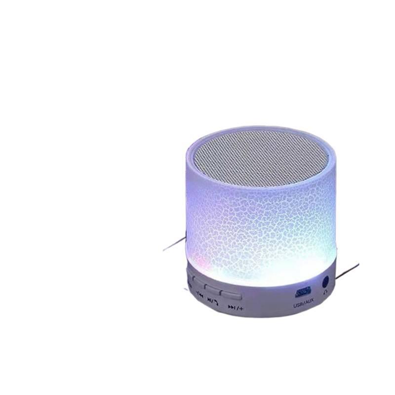 Mini crackle sound USB plug-in wireless speaker, small wireless LED light subwoofer Bluetooth speaker