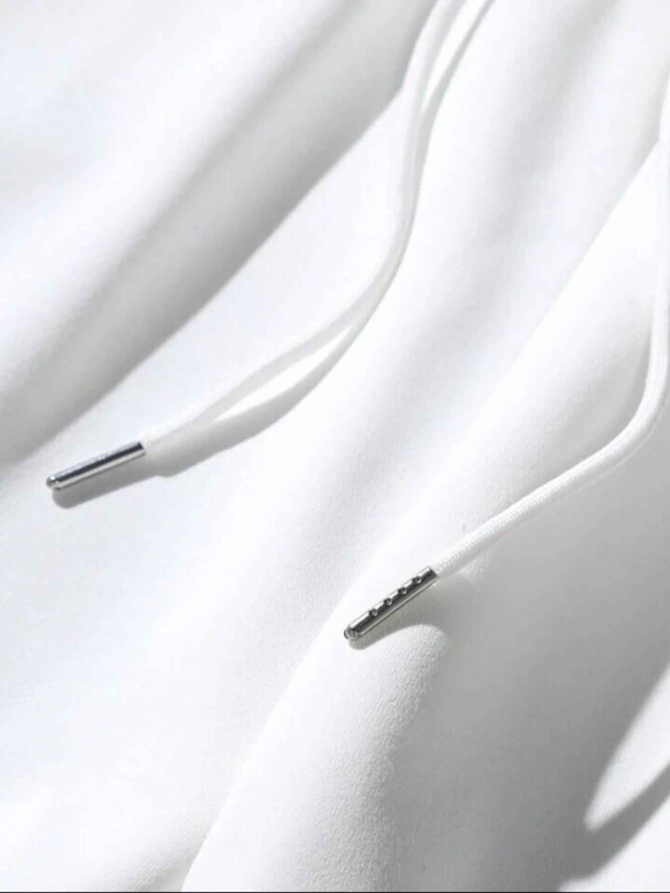 Men's Letter Print Hoodie Set, Kangaroo Pocket Drawstring Hooded Sweatshirt + Waistdrawstring Sport Pants 2 Piece Set, Fall & Winter Casual Fashion, Streetwear Tracksuit Set, Sweatsuit Set, Loose Casual Athleisure