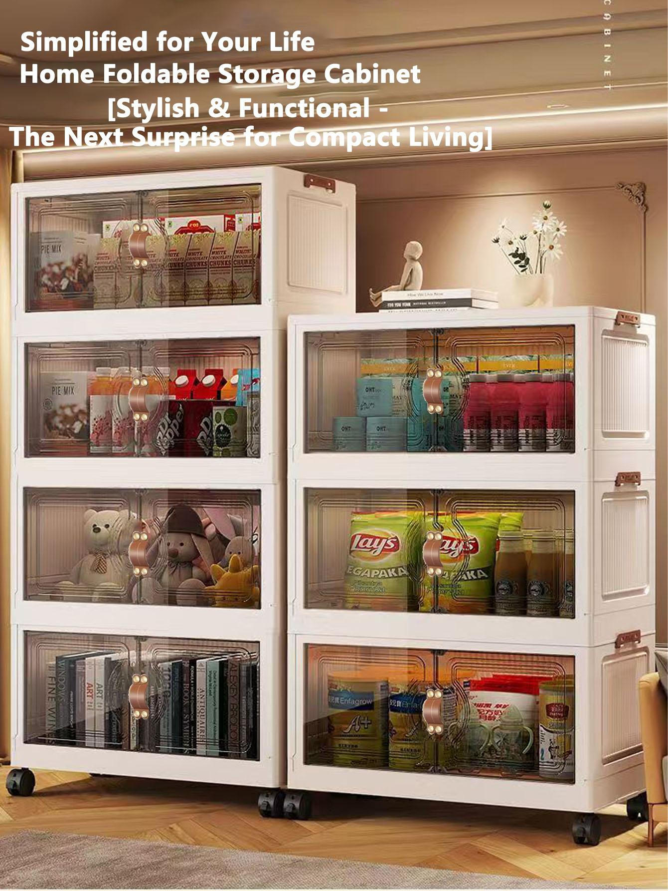 Foldable Storage Box Organizer, Durable Storage Organizer, Home Use Toy & Snack Cabinet, Clothes Organizing Bin, Large Capacity Space-Saving Solution