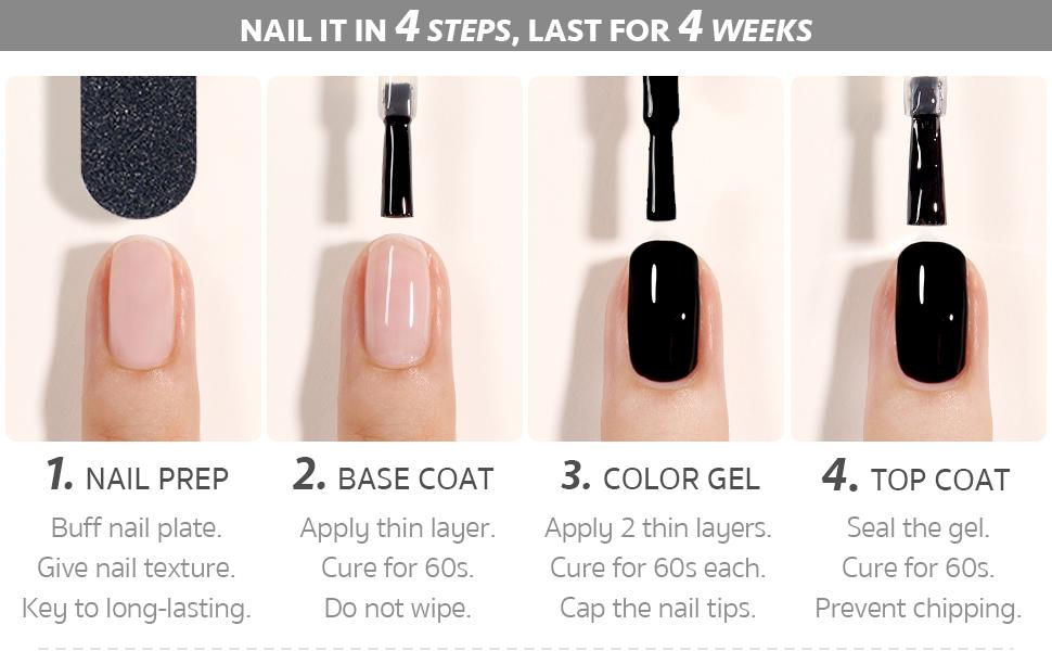 GAOY 16ml 2 Pcs Glassy Gel Top Coat and Base Coat Set Holiday Gift Pick,No Wipe Foundation Combination for UV Light Cure Nail Polish