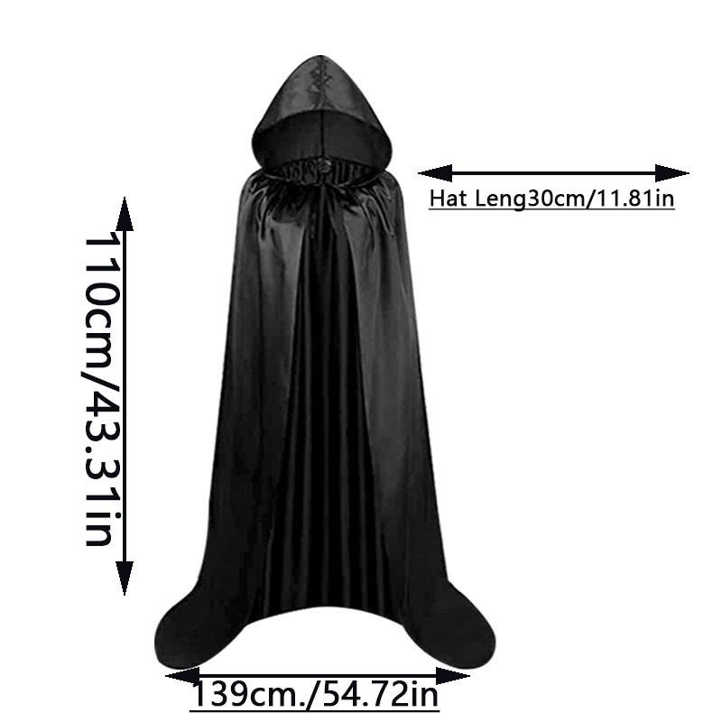 Dark Halloween Cape, Gothic Witch Vampire Adult Horror Cosplay Costume, Perfect for Halloween Parties, Stylish and Spooky
