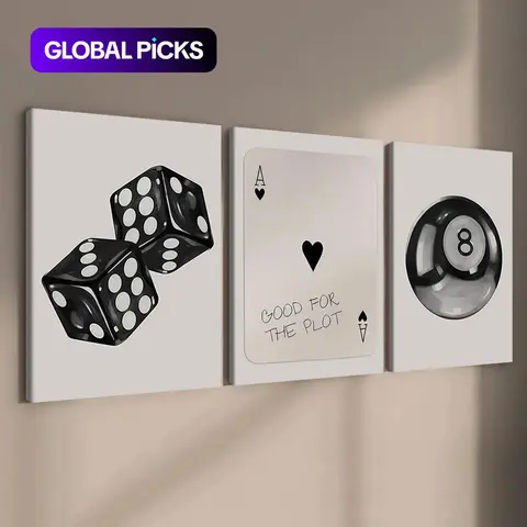 3-Piece Wood Frame Canvas Art Set, Modern Artistic Wall Decor, Print Artwork, Perfect for Living Room & Hallway, Waterproof Poster, Framed Canvas Wall Art #GLOBAL PICKS