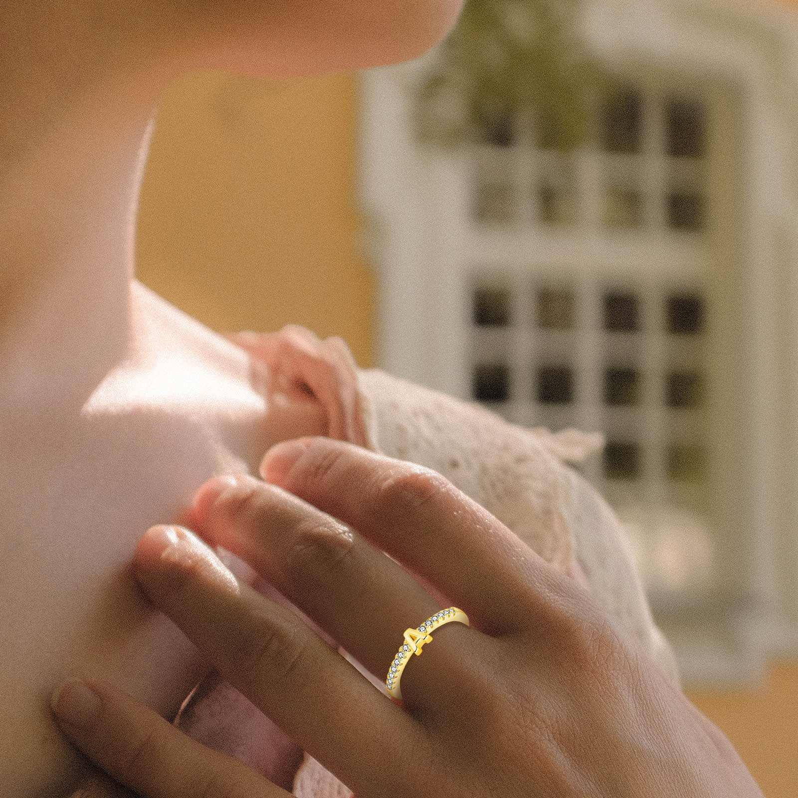 26 Initial Rings for Women & Girls, Letter A - Z Shiny Adjustable Open Rings, Personalized Name Ring Gifts For Birthday and Valentines