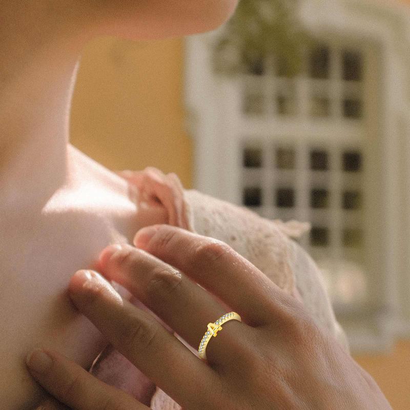 26 Initial Rings for Women & Girls, Letter A - Z Shiny Adjustable Open Rings, Personalized Name Ring Gifts For Birthday and Valentines