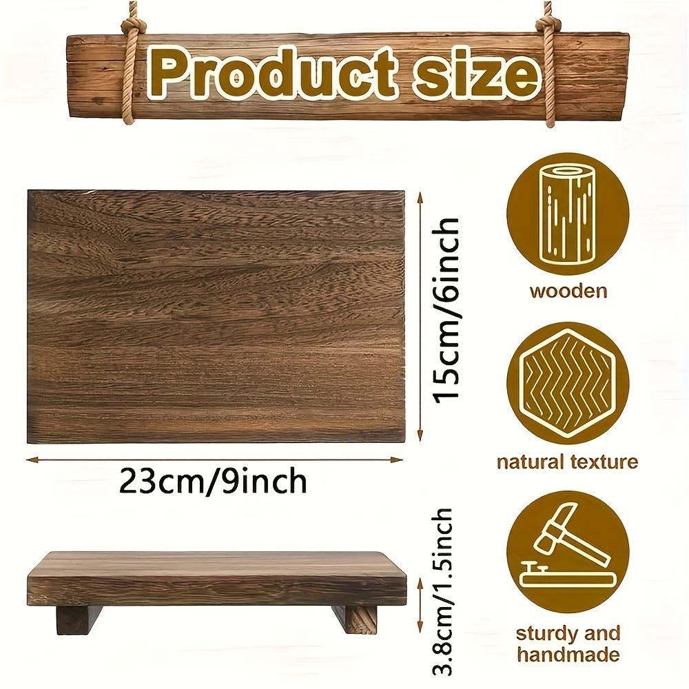 1pc Rustic Wooden Soap Dish, Solid Pattern Countertop Soap Holder, Bathroom Stand for Plant Bottle Decor, Home Decor Accessory, Bathroom Decoration Accessories