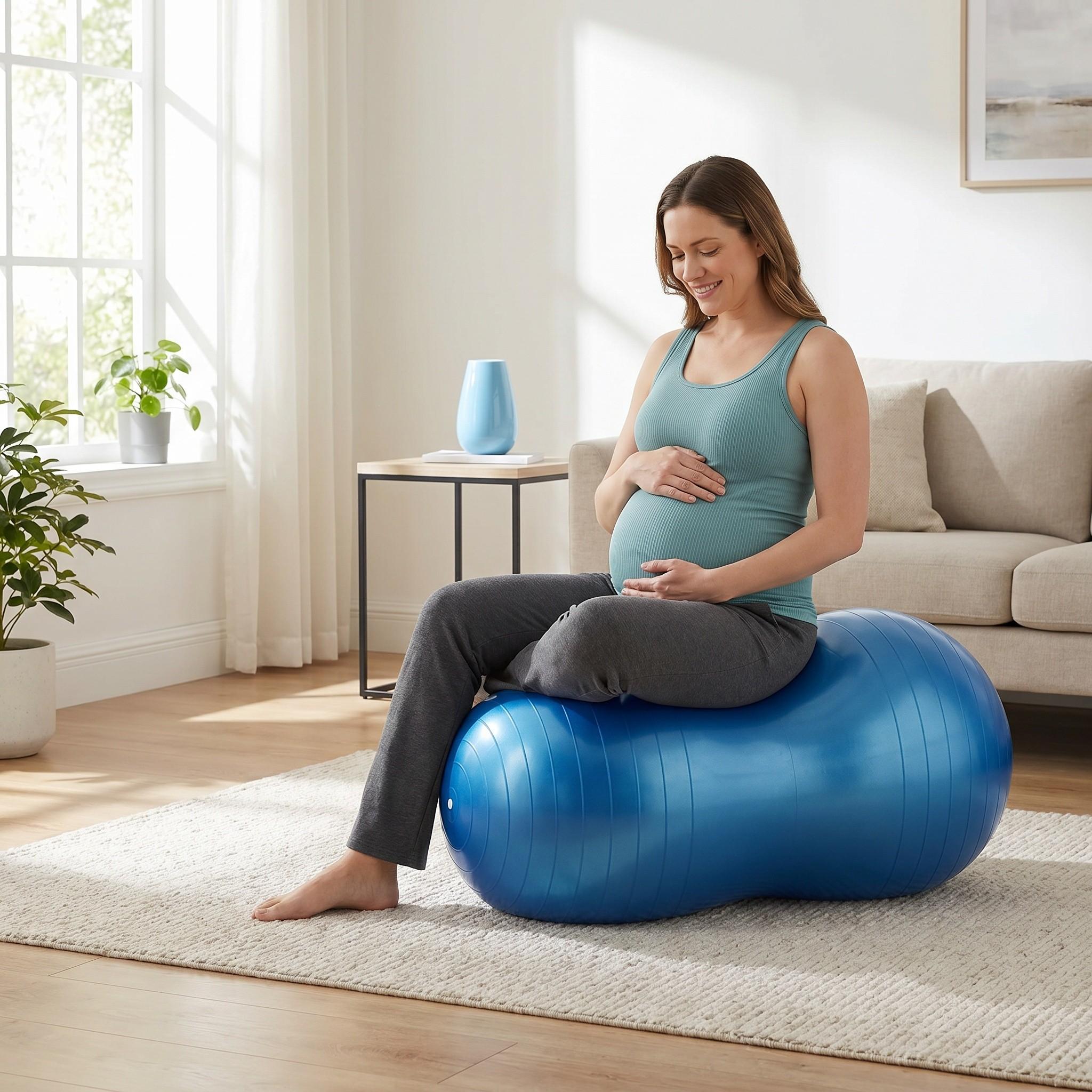 90×45cm Peanut Ball, Anti-Burst Exercise Ball, Yoga Ball, Gym Quality Fitness Ball with Pump, Ideal for Core Strength Training and Flexible Seating.