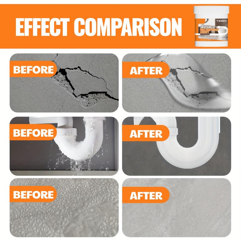 Transparent Waterproof Sealing Glue, Multi-Functional RV Roof Coating, Fast-Drying Flexible Breathable Sealant, for RV Roofs Windows Walls Tiles, Adhesive