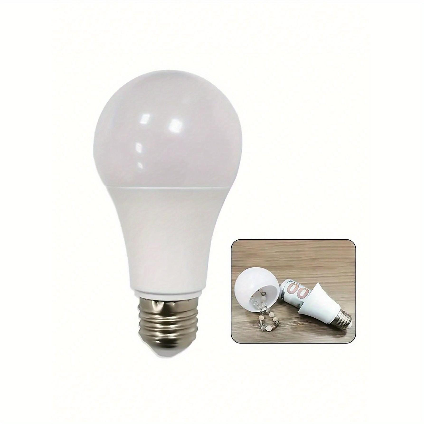 Fake Light Bulb Stash Container - Secret Compartment Hidden Storage Box for Cash, Jewelry, Keys & Small Valuables, Discreet Safe Diversion Safe for Home Security & Privacy