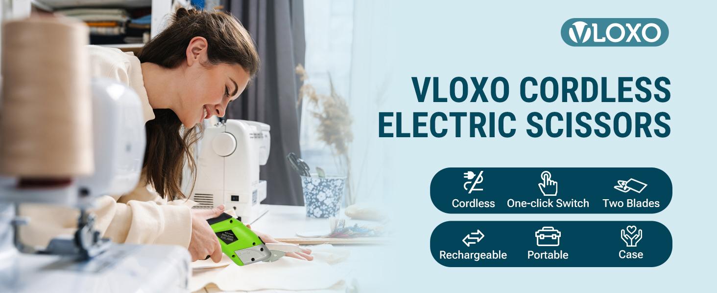 Electric Scissors Electric Box for Cardboard |   Electric Scissors with Blades and Charging Adapter for Crafts Carpet Felt with Case Green CS4001