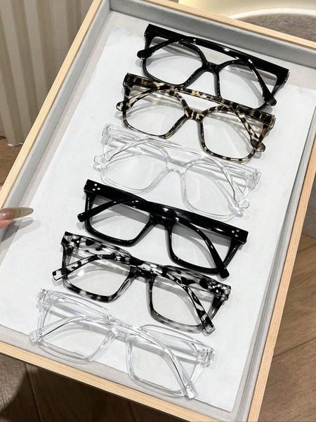 6 Pairs Classic Fashion Leopard Print Unisex Non-Prescription Glasses, Perfect for Outdoor Travel, Daily Work, Street Photography, High Quality Eyewear