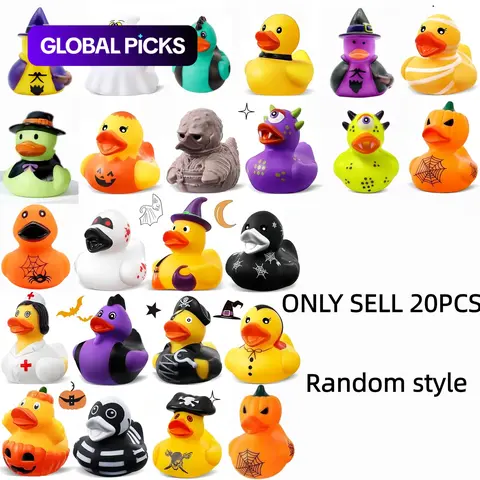 20pcs Halloween Duck Decorations, Random Style Car Ornament, Bath Toy, Rubber Duck Figurines, Perfect Gift for Kids and Friends #GLOBAL PICKS