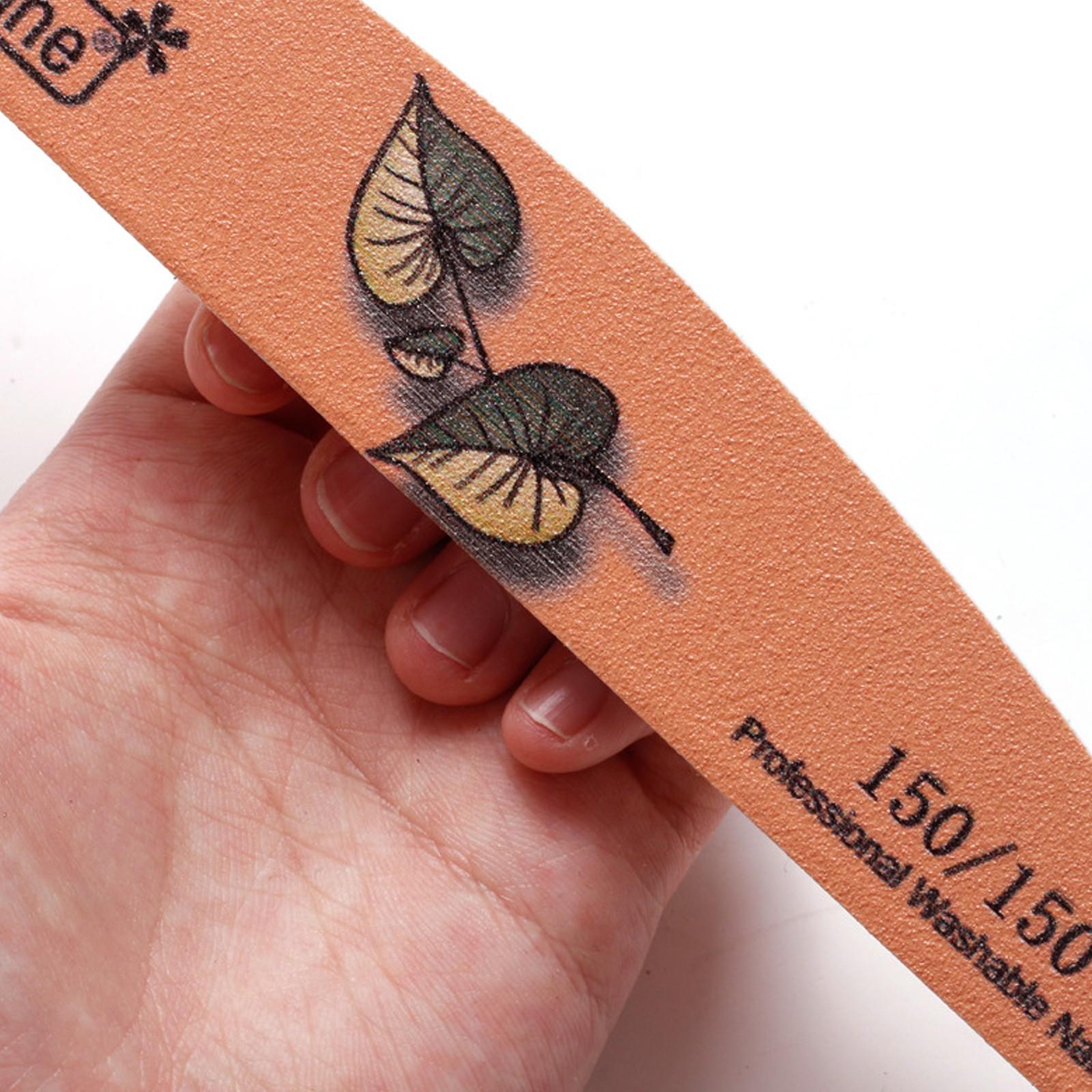 5-piece Nail File Set - Professional Half-Moon Nail File Double-Sided Sanding Board, Washable Nail Files and Buffing Block, Smooth and Shape Nails, Manicure and Pedicure Polishing Tool