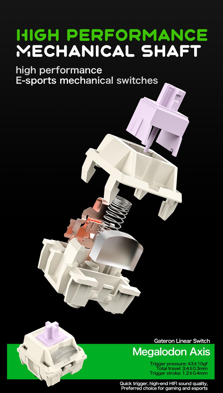 Attack Shark X87 Ultra Wireless Mechanical Keyboard, 8k Wireless Receiver, 8000hz Polling Rate, 10000mah Battery, RGB Lighting