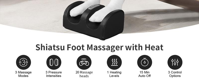 Shiatsu Foot Massager Machine with Heat, Foot and Calf Massager with Massage Roller, Deep Tissue Massager for Foot Massage and Calf Massage, Gifts for Mom & Dad Portable Pain Relief Massagetool